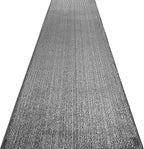 Custom Length Cut to Size Wide Width Carpet Runner Rug for Hallways, Skid Resistant Latex Rubber Backed, 31 inch Wide X Customized Length, Stripe Grey, 31 inch X 14 feet