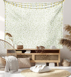 Lunarable Green and Beige Tapestry, Green Leaves on Skinny Tangled Sprigs Fresh Nature Theme Foliage, Wall Hanging for Bedroom Living Room Dorm Decor, 60" X 80", Pistachio Green