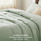 Bedsure King Size Comforter Set - Celadon Green Soft Bedding for All Seasons, Cationic Dyed Bed Set, 3 Pieces, 1 King Size Comforter (104"x90") and 2 Pillow Shams (20"x36"+2")