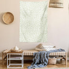 Lunarable Green and Beige Tapestry, Green Leaves on Skinny Tangled Sprigs Fresh Nature Theme Foliage, Wall Hanging for Bedroom Living Room Dorm Decor, 60" X 80", Pistachio Green