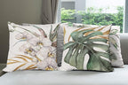 Ambesonne Vintage Tropical Throw Pillow Cushion Case Pack of 4, Retro Botanical Summer Vibes Monstera Leaf Orchid Flowers, Modern Accent Double-Sided Digital Printing, 20", Laurel Green Ginger Blush