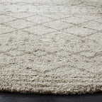 SAFAVIEH Arizona Shag Collection Area Rug - 9' Round, Ivory & Beige, Moroccan Design, Non-Shedding, 1.6-inch Thick, Ideal for High Traffic Areas in Living Room, Bedroom (ASG741A-9R)