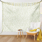 Lunarable Green and Beige Tapestry Twin Size, Green Leaves on Skinny Tangled Sprigs Fresh Nature Theme Foliage, Wall Hanging Bedspread Bed Cover Wall Decor, Twin Size, Pistachio Green