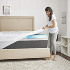 4" SealyChill™ Gel + Comfort Memory Foam Mattress Topper with Pillowtop Washable Allergen Resistant Cover, Queen (F02-00161-QN0), White