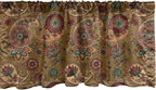 Ambesonne Paisley Window Valance Pack of 2, Vintage Inspired Multicolored Leaf Flower Motif in Earth Tones Print, Rod Pocket Curtain Valances for Kitchen Bedroom, 54" X 12", Army Green