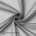 Aiyufeng Basic Rod Pocket Sheer Voile Window Curtain Panels White 1 Pair 2 Panels 40 Width 54 Inch Long for Kitchen Bedroom Children Living Room Yard(Grey, 40 W x 54 L)