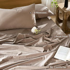 MooMee Bedding Duvet Cover Set 100% Washed Cotton Linen Like Textured Breathable Durable Soft Comfy (Solid Brown, Super Queen 90"x98")