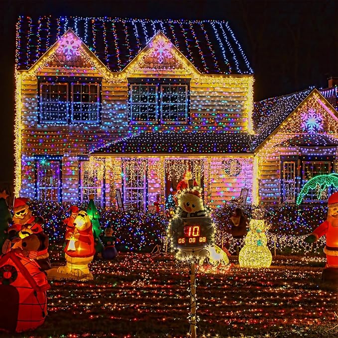 262FT 800 LED Color Changing Christmas Lights Outdoor Indoor, Warm White Multicolor Christmas Tree Lights, Waterproof Fairy String Light Timer Remote, 11 Lighting Modes