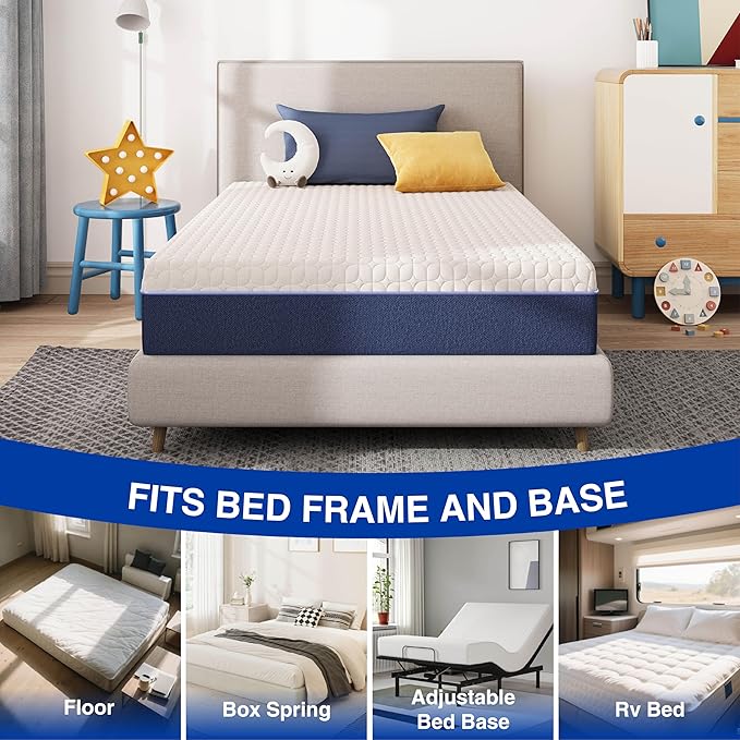 6 Inch Full Size Mattress, Gel Cooling Memory Foam Mattress in A Box, Medium Firm Feel for Back Pain Relief, CertiPUR US Certified