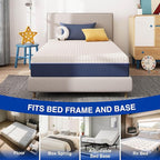 6 Inch TwinXL Size Mattress for Kids, Gel Cooling Memory Foam Mattress in A Box, Medium Firm Feel for Back Pain Relief, CertiPUR US Certified