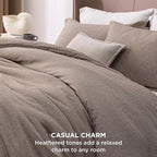 Bedsure Full Comforter Set - Khaki Soft Bedding for All Seasons, Cationic Dyed Bed Set, 3 Pieces, 1 Full Size Comforter (82"x86") and 2 Pillow Shams (20"x26"+2")
