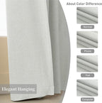 KangBang 90 Inch Linen Textured Curtains Blackout for Bedroom, Room Darkening Thermal Insulated Neutral Scandinavian Style Curtains, Back Tab Hook Belt Pleated Drapes(Greyish White,52Wx90L,2 Panels)