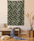 Lunarable Sunflower Tapestry Queen Size, Abstract Nature Inspired Illustration Bouquet Retro Composition, Wall Hanging Bedspread Bed Cover Wall Decor, Queen Size, Yellow Green