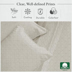 California Design Den Deep Pocket Twin Sheets Set - 400 Thread Count Sateen, Natural 100% Cotton Bed Sheets, Deep Pocket Cooling and Durable Bedding Set - Taupish-Sage Crosshatch