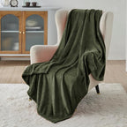 Bedsure GentleSoft Fleece Blanket Twin Size Olive Green - 300GSM Lightweight Plush Fuzzy Cozy Soft Warm Blanket for Bed, Sofa, Couch, Travel, Camping, 60x80 inches