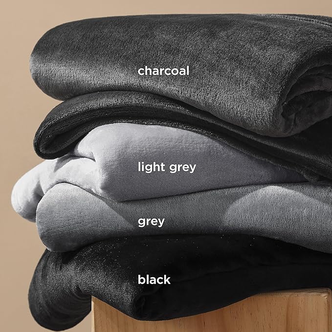 Bedsure GentleSoft Fleece Blanket Twin Size Black - 300GSM Lightweight Plush Fuzzy Cozy Soft Warm Blanket for Bed, Sofa, Couch, Travel, Camping, 60x80 inches