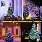 Decute 800LED 272ft Christmas String Lights UL Certified 8 Modes, Waterproof Outdoor Indoor Twinkle Starry Light for Christmas Tree Patio Garden Party Decor, Multicolor
