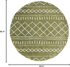 SAFAVIEH Arizona Shag Collection 6'7" Round Green/Ivory ASG741X Moroccan Non-Shedding Entryway Foyer Living Room Bedroom Kitchen 1.2-inch Thick Area Rug