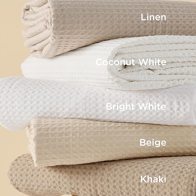 Bedsure Cotton Duvet Cover Set - 100% Cotton Waffle Weave Khaki Duvet Cover California King Size, GentleSoft™ and Breathable Cal King Tan Bedding Set for All Season, 3 Pieces, 104"x98"