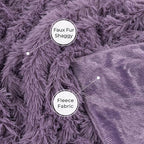 Tuddrom Decorative Extra Soft Fuzzy Faux Fur Throw Blanket 50" x 60",Solid Reversible Long Hair Shaggy Blanket,Fluffy Plush Comfy Microfiber Fleece Blanket for Couch Sofa Bedroom,Patrican Purple