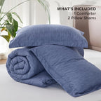 Bedsure Queen Comforter Set - Infinity Blue Soft Bedding for All Seasons, Cationic Dyed Bed Set, 3 Pieces, 1 Queen Size Comforter (90"x90") and 2 Pillow Shams (20"x26"+2")