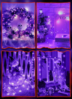 5 Pack Fairy Lights Battery Operated, 7 Feet 20 Led String Lights with Timer, Waterproof Firefly Lights for Party Haunted House Indoor Outdoor Halloween Decorations, 6 Hours on/18 Hours Off, Purple