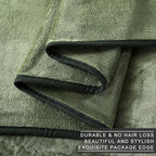 Fleece Blanket Queen Size 350GSM Lightweight Throw for The Bed Extra Soft Brush Fabric Super Warm Sofa Blanket 90" x 90"(Green Queen)