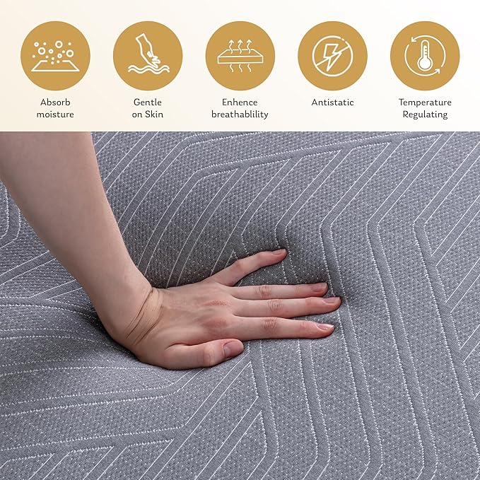 EGOHOME 14 Inch King Mattress, Copper Gel Memory Foam Mattress for Pain Relief, Therapeutic Mattress in a Box, CertiPUR-US Certified, Fiberglass Free Medium Mattress, Black