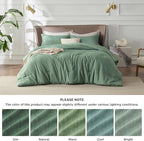 Bedsure King Size Comforter Set - Green Soft Bedding for All Seasons, Cationic Dyed Bed Set, 3 Pieces, 1 King Size Comforter (104"x90") and 2 Pillow Shams (20"x36"+2")