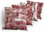 Ambesonne Vintage Throw Pillow Cushion Case Pack of 4, Abstract Grunge Effect Brushstrokes and Waving Striping Stains Paisley Drops, Modern Accent Double-Sided Digital Printing, 24", Maroon Rust White