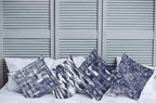 Ambesonne Vintage Throw Pillow Cushion Case Pack of 4, Abstract Grunge Effect Brushstrokes and Waving Striping Stains Paisley Drops, Modern Accent Double-Sided Digital Printing, 24", Violet Blue White