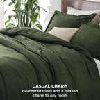 Bedsure Full Comforter Set - Dark Green Soft Bedding for All Seasons, Cationic Dyed Bed Set, 3 Pieces, 1 Full Size Comforter (82"x86") and 2 Pillow Shams (20"x26"+2")