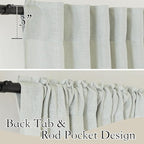 RYB HOME Natural Linen Curtains 72 inch Length for Living Room Bedroom, Light Filtering Sun Protection Privacy Assured Breathable Burlap for Home Office, W 52 x L 72 inch, 2 Pcs, Sage Green