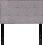 Flash Furniture Bedford Tufted Upholstered Twin Size Headboard in Light Gray Fabric