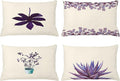 Ambesonne Botanical Throw Pillow Cushion Case Pack of 4, Minimalist Watercolor Painting Leaves Agave Branches Plant in a Pot, Modern Accent Double-Sided Printing, 20" x 12", Quartz and Lavender