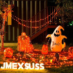 JMEXSUSS Orange Battery Operated Halloween Lights, 33ft 100 LED Battery Christmas String Lights, Orange Twinkle Mini Lights with Remote Indoor Outdoor Waterproof for Fall Halloween Decorations