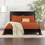 King Sheets by Pure Bamboo, Genuine 100% Organic Viscose Derived from Bamboo Bed Sheet Set, Luxuriously Soft & Cooling, Double Stitching, Lifetime Quality Promise (King, Terracotta)