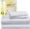 California Design Den Printed Twin XL Sheet Sets - 400 Thread Count Sateen, Natural 100% Cotton Sheets Set, Deep Pockets, Cooling and Durable Bedding Set - Paisley Blue