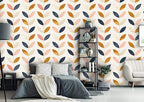 Removable Peel 'n Stick Wallpaper, Self-Adhesive Wall Mural, Rose Gold Blue Floral Pattern, Nursery Baby’s Room Decor • Scandinavian Design (24"W x 60"H Inches)