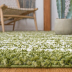 SAFAVIEH Arizona Shag Collection Runner - 2'3" x 6', Green & Ivory, Moroccan Design, Non-Shedding & Easy Care, 1.6-inch Thick, Ideal for The Living Room, Dining, Bedroom (ASG741X)