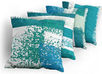 Ambesonne Grunge Throw Pillow Cushion Case Pack of 4, Abstract Design Simplistic Minimal Stripes Brushstrokes Contemporary, Modern Accent Double-Sided Digital Printing, 18", Teal Blue and Mint Green