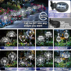 Anordsem Solar Garden Lights Outdoor: Fireworks Light Waterproof for Yard Outside - LED Starburst White Lighting Patio Path Decor 6 Pack - Gardening Gifts for Women Mom Homeowner
