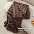 Bedsure GentleSoft Fondue Fudge Fleece Blanket for Couch - Cozy Soft Blankets for Women, Cute Small Throws for Girls, 60x80 Inches