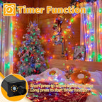 Ollny 120LED 40FT Christmas Lights, Waterproof Connectable String Lights with Timer 8 Modes, Multicolor Plug in Fairy Light for Indoor Outdoor Bedroom Xmas Tree Holiday Party Decorations