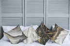 Ambesonne Marble Throw Pillow Cushion Case Pack of 4, Obsidian Like Ornaments Natural Stone Stains and Veins Golden Yellow Tone, Modern Accent Double-Sided Digital Printing, 20", Charcoal Grey Coconut