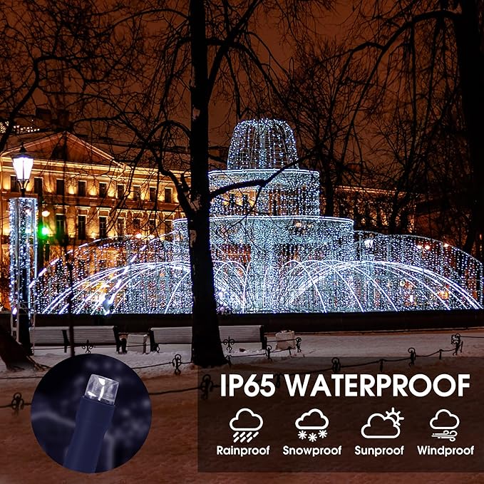 Solar String Lights Outdoor, 2 Pack 79FT 200 LED Waterproof Solar Christmas Lights with 8 Lighting Modes for Tree Yard Garden Party Xmas Decorations