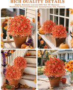 Artificial Mums Topiary Ball Tree With Flowers for Outdoors Fall Decor,23" Orange UV Resistant Fake Plants With Ground Spike Autumn Decorations for Home,Front Porch,Garden,Thanksgiving,Planters