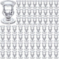 Foaincore 72 Pack Glass Candlestick Holders Bulk 2.5 Inch Taper Candle Holders Small Ritual Candle Stand Table Centerpieces for Wedding Christmas Valentine's Festival Party Dining Decorations (Clear)