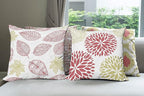Ambesonne Vintage Throw Pillow Cushion Case Pack of 4, Bohemian Ornamental Leaves Dahlia Pattern Geometric Art Curlicue Motif, Modern Accent Double-Sided Digital Printing, 20", Dark Pink and Khaki