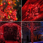50-Count Red Valentine's Day Lights with Green Wire Waterproof,Mini String Lights for Holiday Decorations, Christmas Tree, Party, Wedding, Xmas, Home, Indoor & Outdoor Use (13ft Long)